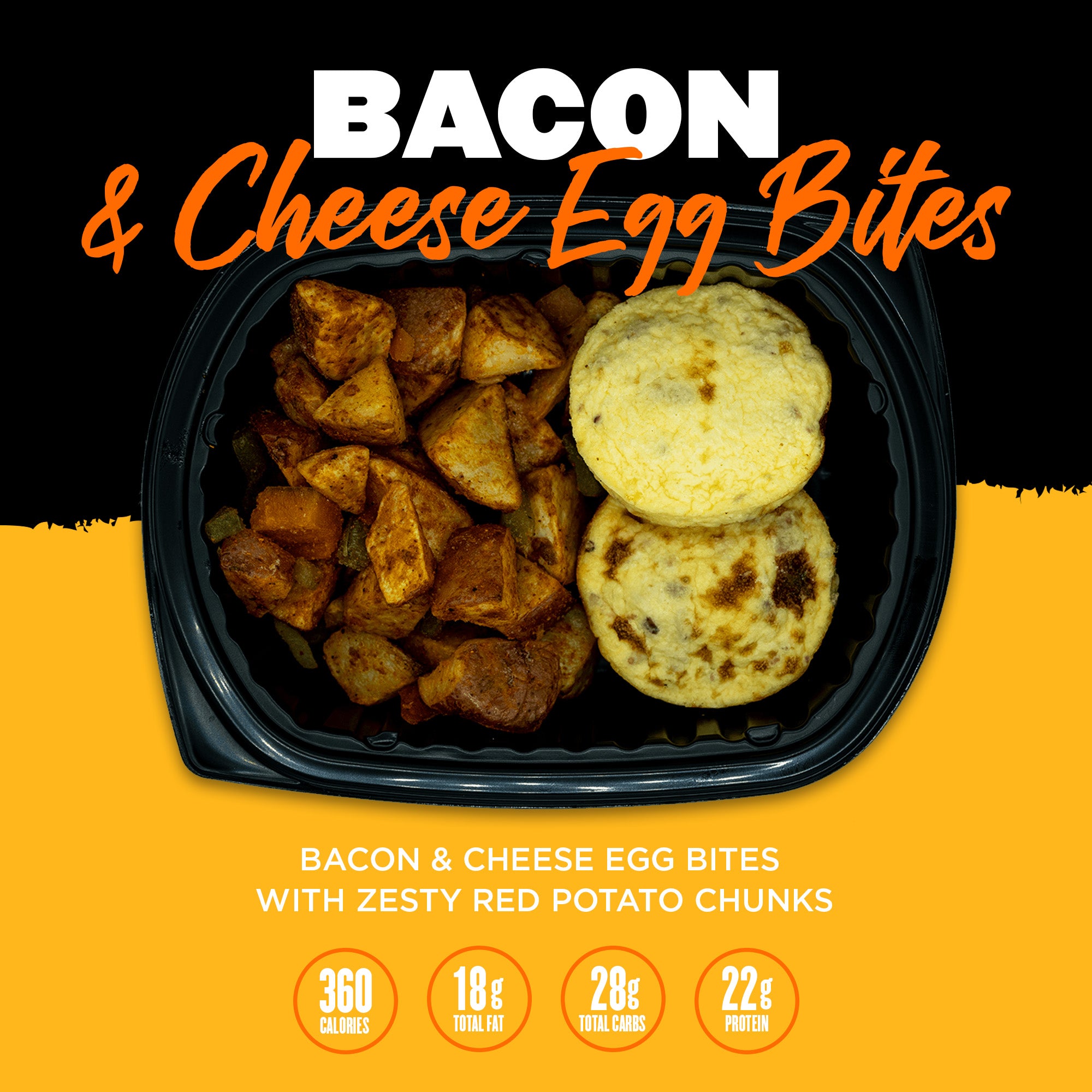 Clean Eatz Kitchen Wholesale Bulk Weight Loss Meal Delivery Breakfast Meals Bacon & Cheese Egg Bites