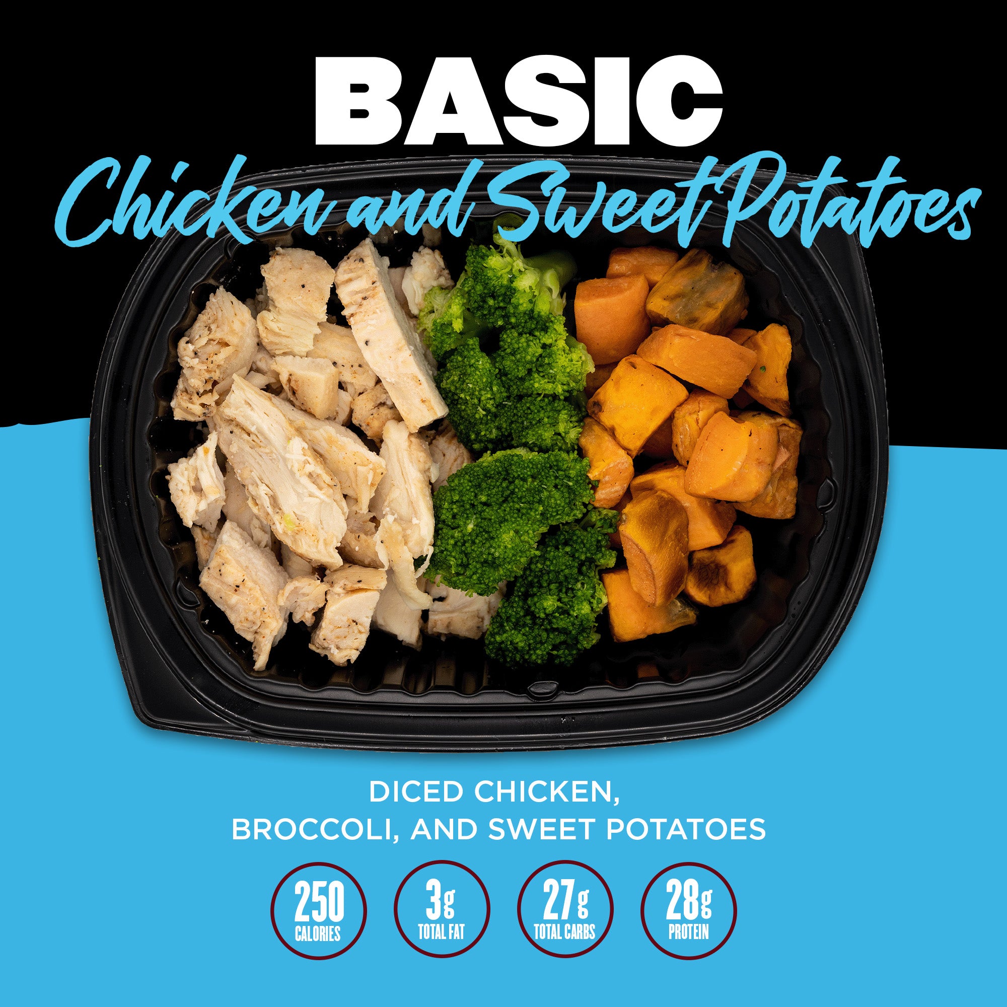 Clean Eatz Kitchen Weight Loss Meal Delivery Wholesale Gluten Free Allergen Free Basic Meals Chicken and Sweet Potatoes