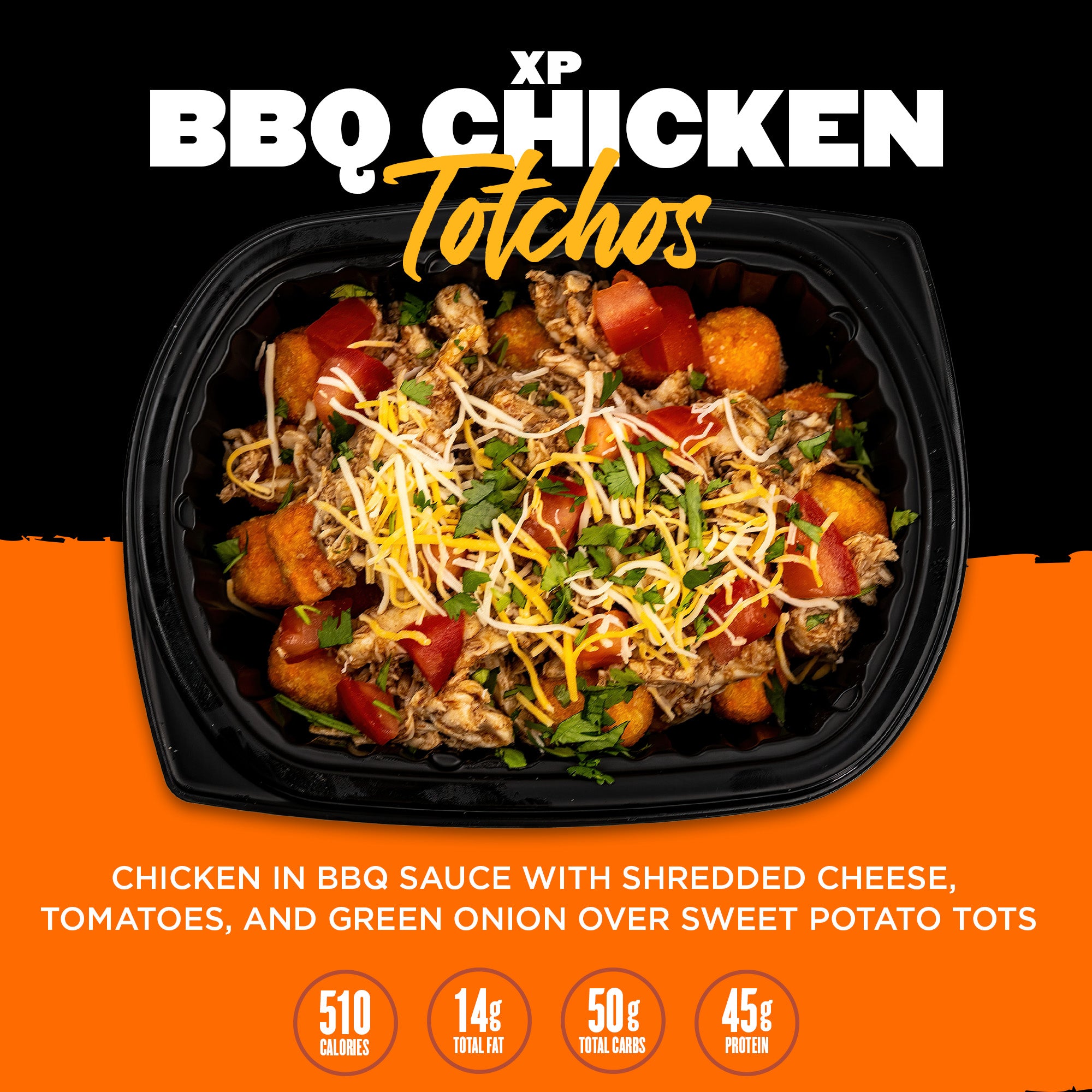 Clean Eatz Kitchen High Protein Weight Gain Wholesale Bulk Meal Plan Delivery BBQ Chicken Totchos