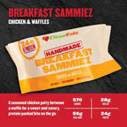 Warm breakfast biscuit sandwich with golden-brown exterior