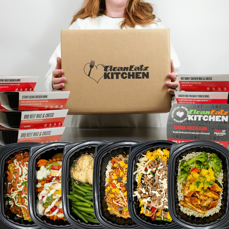 Clean Eatz Wholesale Meal Delivery Box featuring a variety of meals
