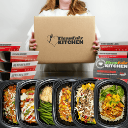 Clean Eatz Wholesale Meal Delivery Box featuring a variety of meals