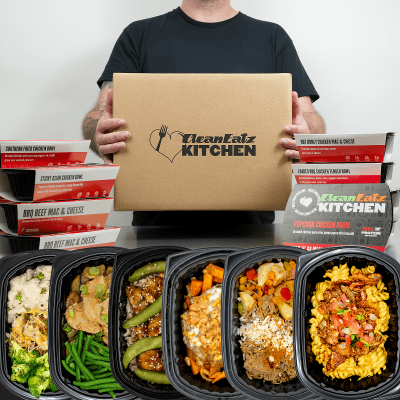 Clean Eatz Wholesale Meal Delivery Box featuring a variety of meals