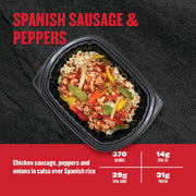 Clean Eatz Kitchen Spanish Sausage and Peppers - chicken sausage with peppers, onions and Spanish rice