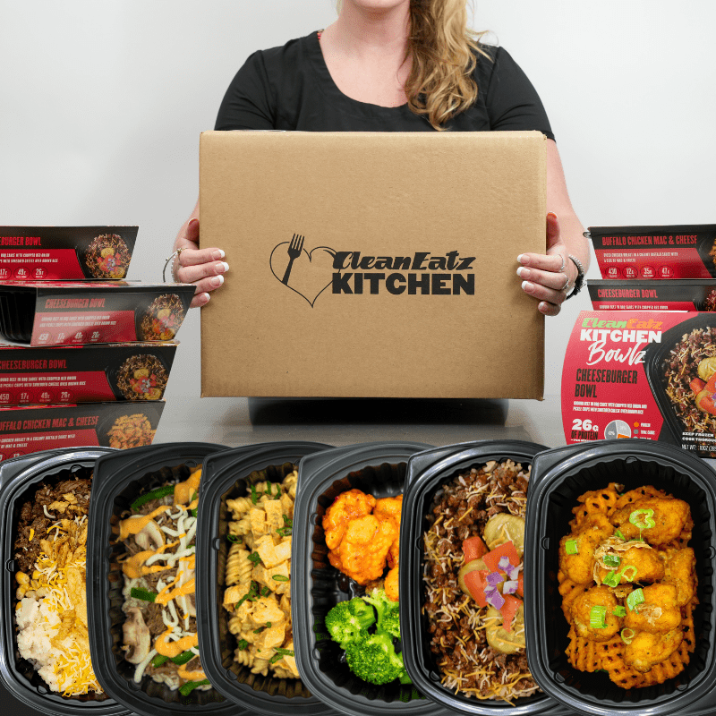 Clean Eatz Wholesale Hall of Fame Meal Delivery Box featuring a variety of meals