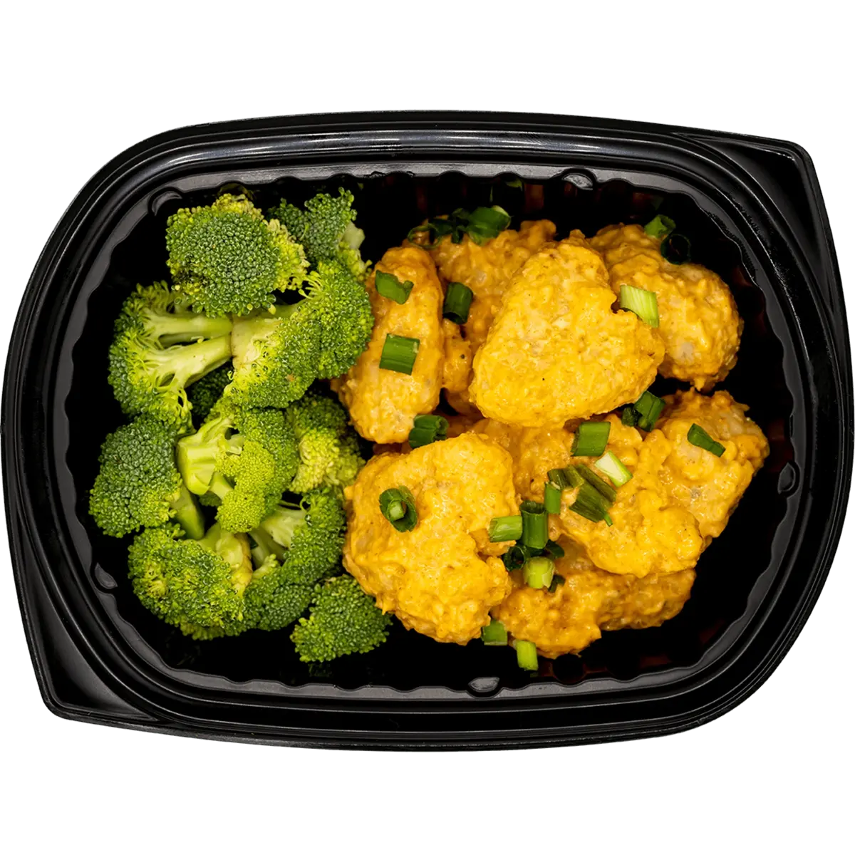 Fresh meal container with citrus-seasoned protein and rice