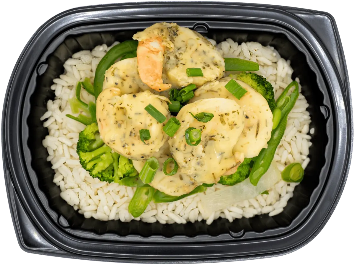 Hearty portioned tray with slow-cooked protein and mash