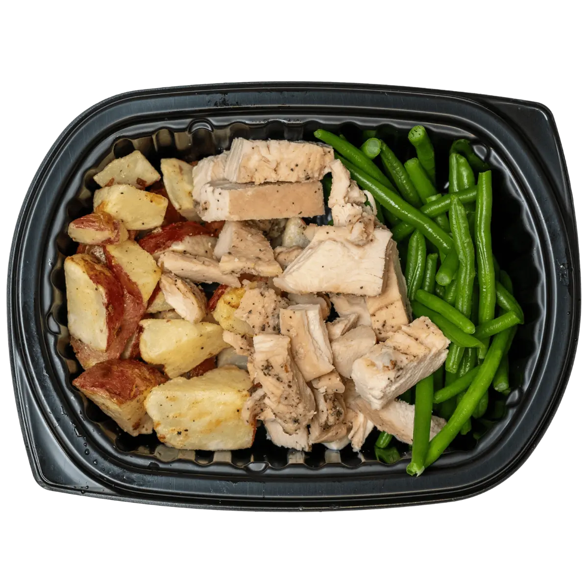 Aromatic sealed meal with curry-spiced protein and jasmine rice