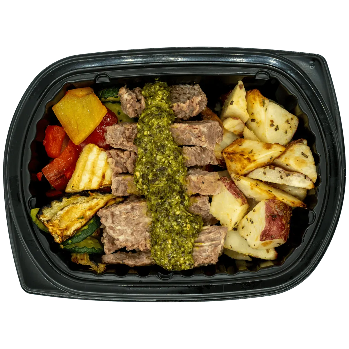 Delicious entree with blackened protein and cajun vegetables