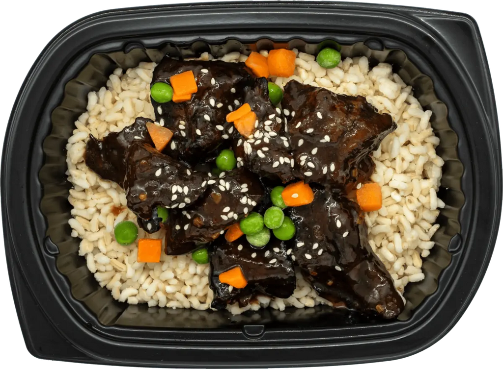 Ready to heat entree with savory protein and fresh greens