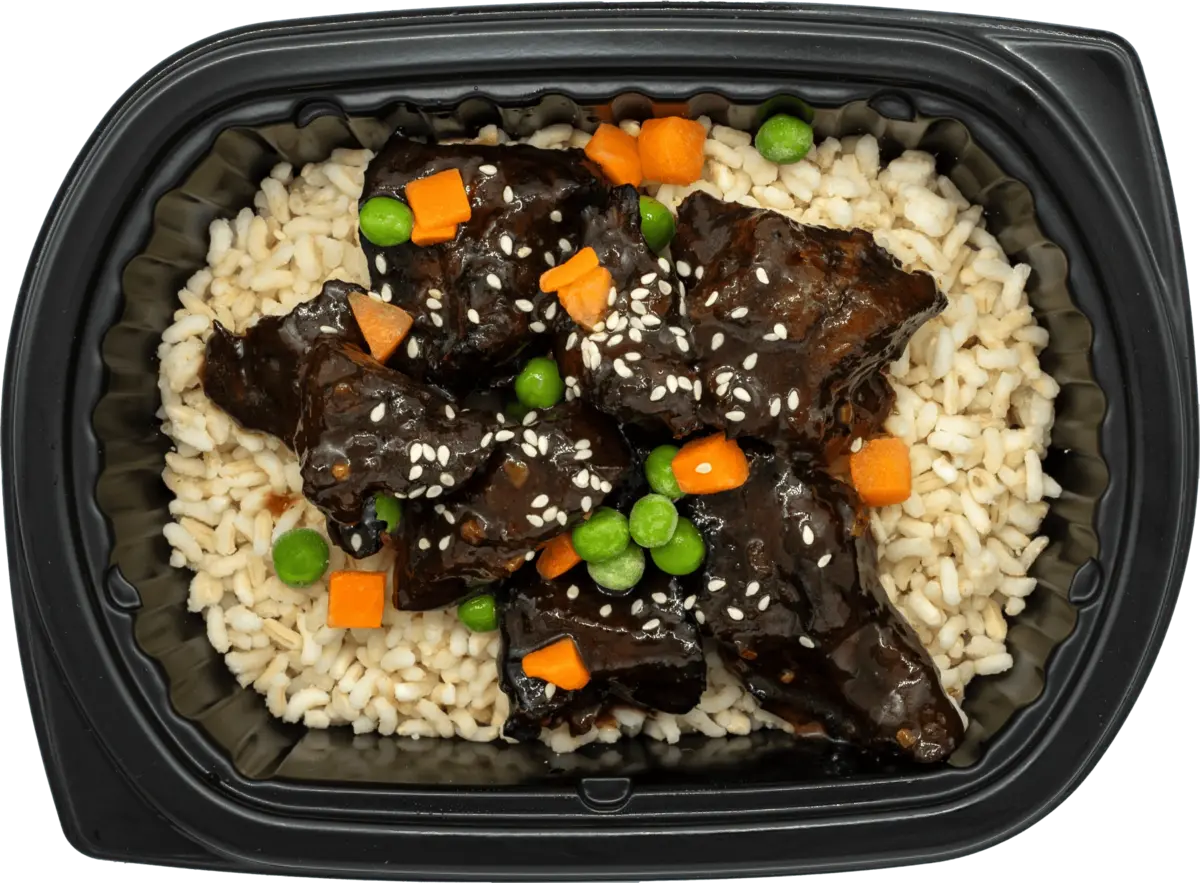 Ready to heat entree with savory protein and fresh greens
