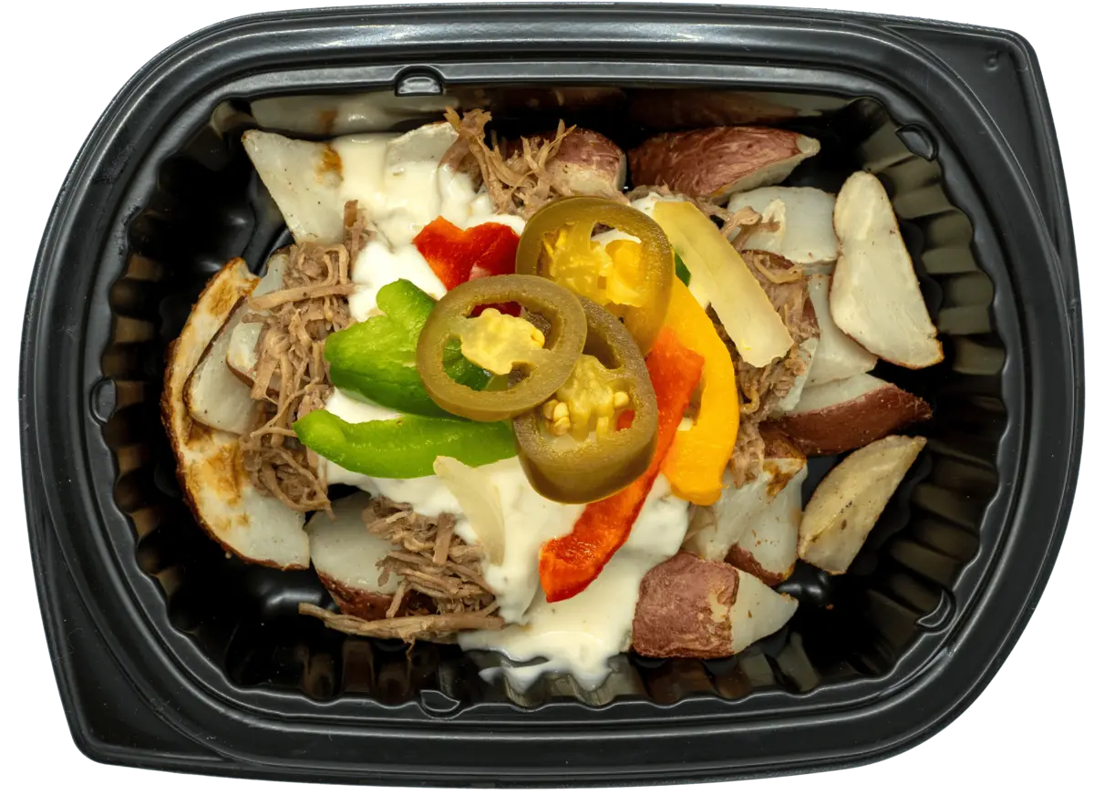 Calorie-counted meal with tender protein and complex carbs