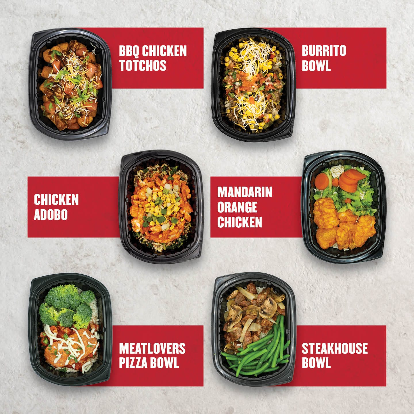 Clean Eatz Kitchen meal prep Clean Box A featuring six high-protein and balanced meals: Bourbon Chicken Mac & Cheese, Cheeseburger Tortellini, Chicken Taco Bowl, Garlic Parm Beef, Honey Mustard Chicken, and Street Corn Chicken. Protein-packed meal prep options for clean eating, muscle building, and fitness goals. Clean Eatz Kitchen healthy meal prep solutions for everyday nutrition.