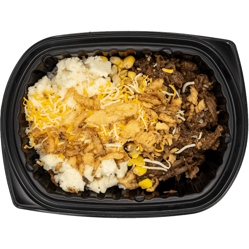 Cowboy shepherd's pie with seasoned beef and mashed potato