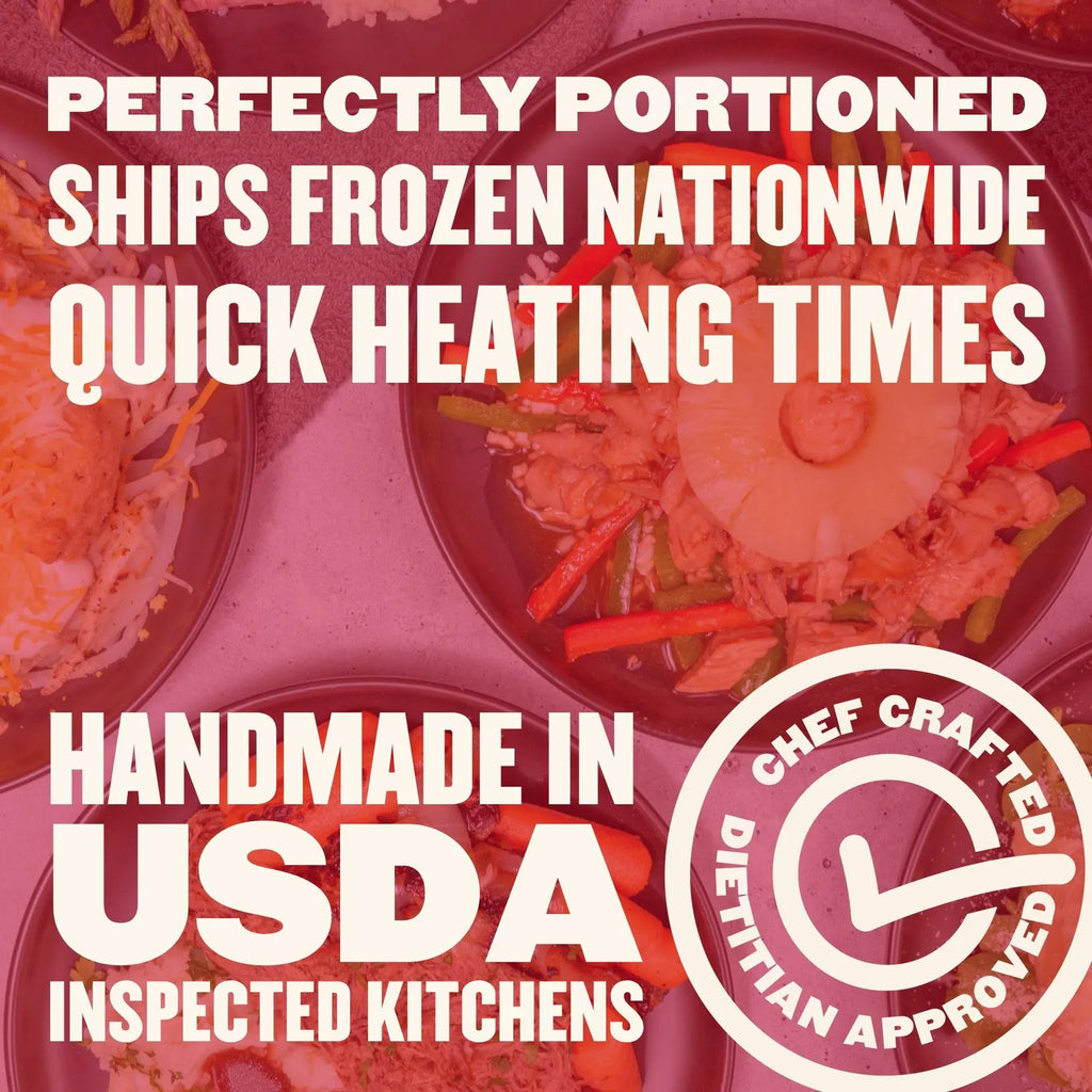 How Everyday Maintenance Meal Plan delivery works: cooked and frozen, heat and eat in 3 minutes, no subscription