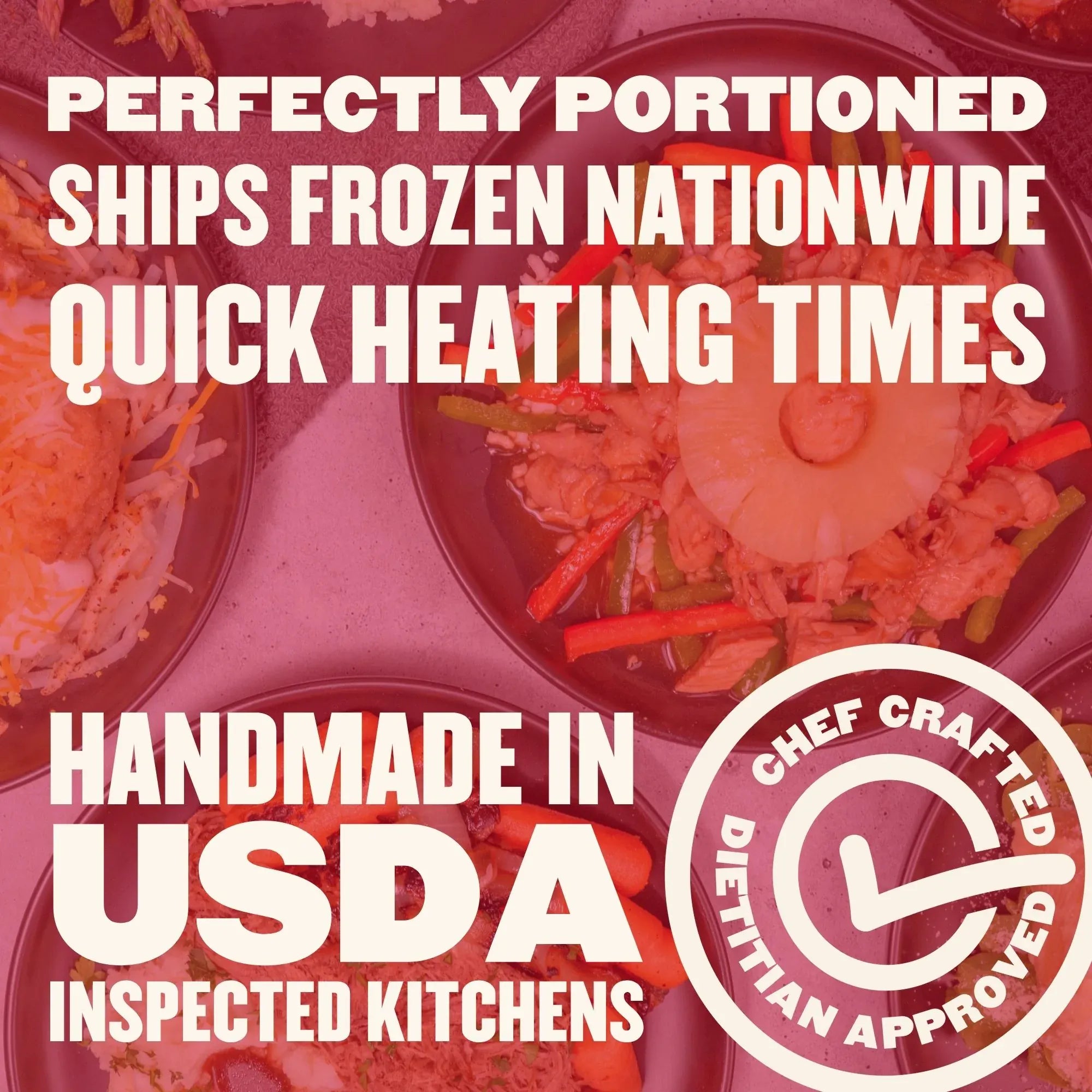How Everyday Maintenance Meal Plan delivery works: cooked and frozen, heat and eat in 3 minutes, no subscription