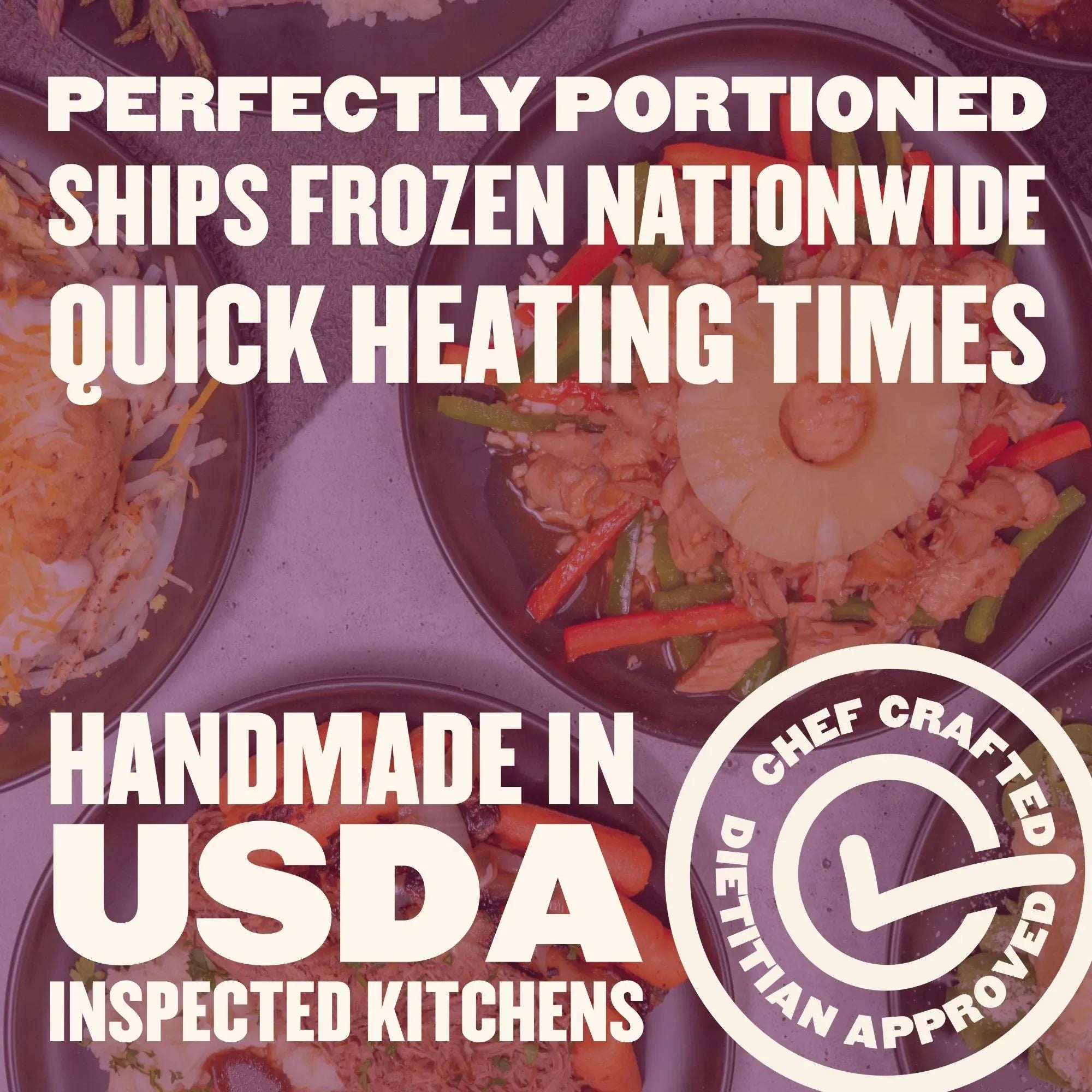 How Gluten-Free Meal Plan delivery works: cooked and frozen, heat and eat in 3 minutes, no subscription