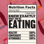 Hall of Fame Meal Plan nutrition facts graphic showing healthy, convenient, and affordable prepared meals