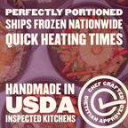 Chef-crafted, dietitian-approved Value Meal Plan meals shipped frozen nationwide, perfectly portioned